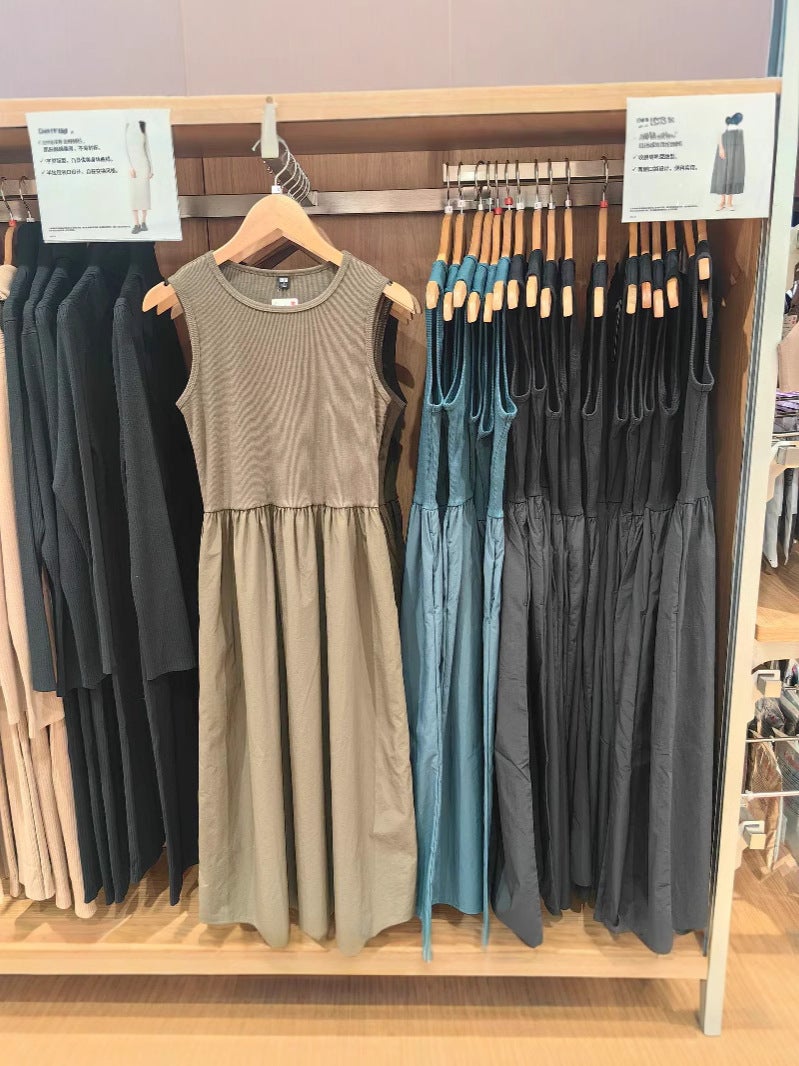 2025 Spring Women'S Spliced Waist Dress Sleeveless Skirt Long Skirt Extra Long 474064 477303 - Image 5